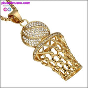 Ожерелье с баскетбольным мячом и обручем, золото, серебро, стальная подвеска-цепочка - plusminusco.com