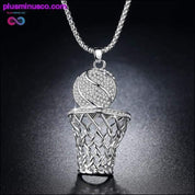 Basketball And Hoop Necklace Gold Silver Steel Chain Pendant - plusminusco.com