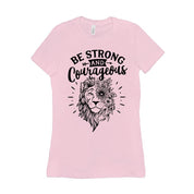 強くて勇気のある T シャツ、クリスチャン T シャツ、宗教的シャツ、ヨシュア 19 章シャツ、聖書の一節 T シャツ、クリスチャン女性用シャツ - plusminusco.com