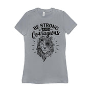 強くて勇気のある T シャツ、クリスチャン T シャツ、宗教的シャツ、ヨシュア 19 章シャツ、聖書の一節 T シャツ、クリスチャン女性用シャツ - plusminusco.com