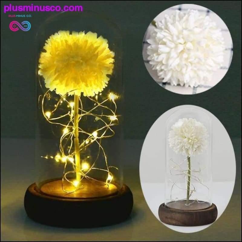 Beauty and the Beast Red Rose in a Glass Dome with LED Light - plusminusco.com