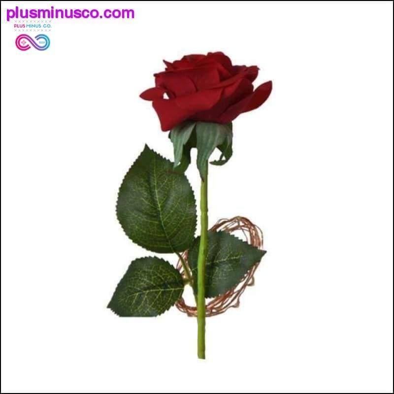Beauty and the Beast Rød rose i en glasskuppel med LED-lys - plusminusco.com