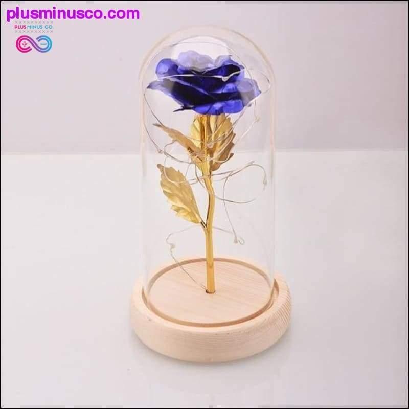 Beauty and the Beast Red Rose in a Glass Dome with LED Light - plusminusco.com