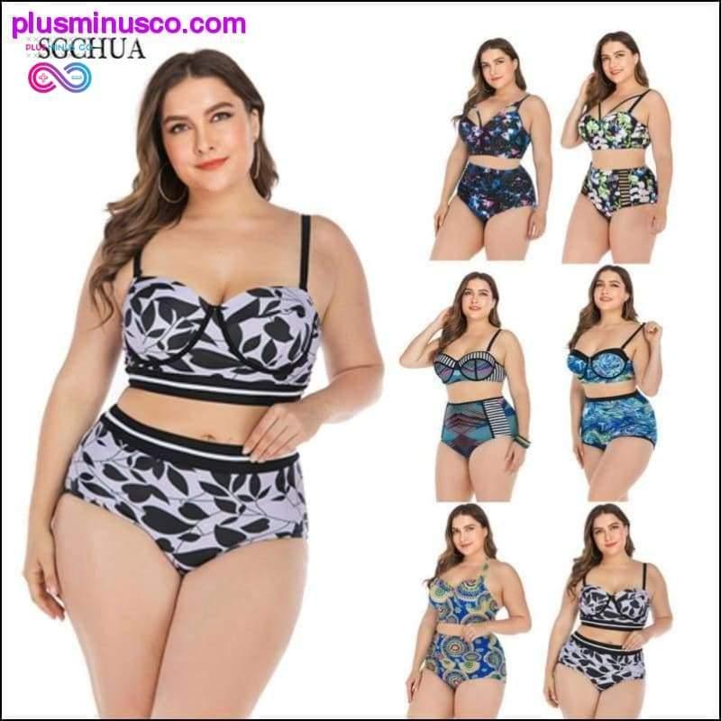 Big Push Up Bikini 4XL para trajes de banho gordos de cintura alta 2020 - plusminusco.com