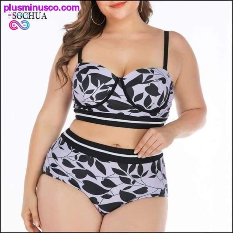 Grote push-up bikini 4XL voor badmode met dikke hoge taille 2020 - plusminusco.com