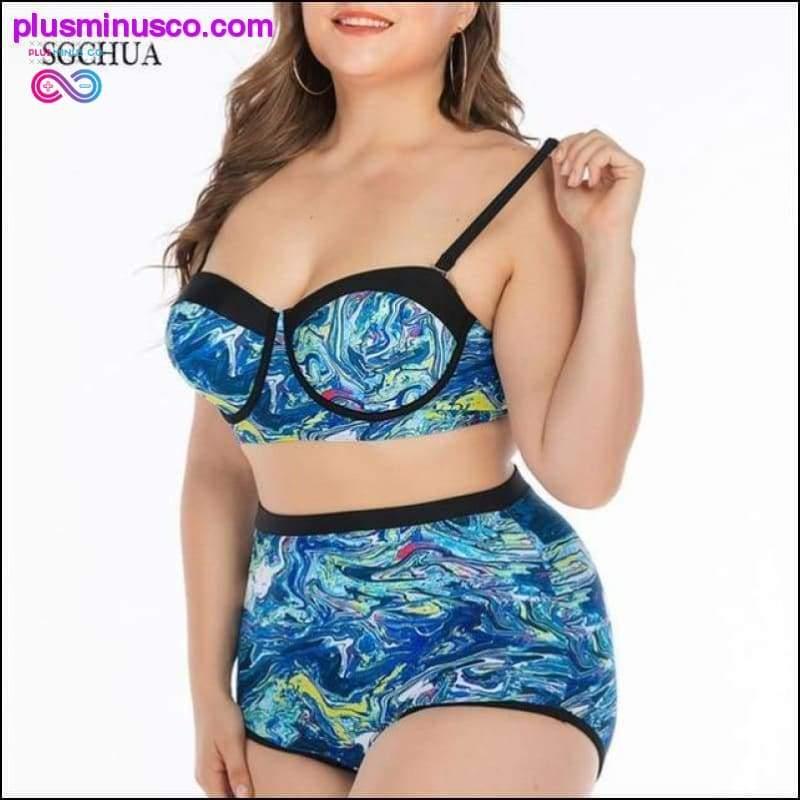 Grote push-up bikini 4XL voor badmode met dikke hoge taille 2020 - plusminusco.com