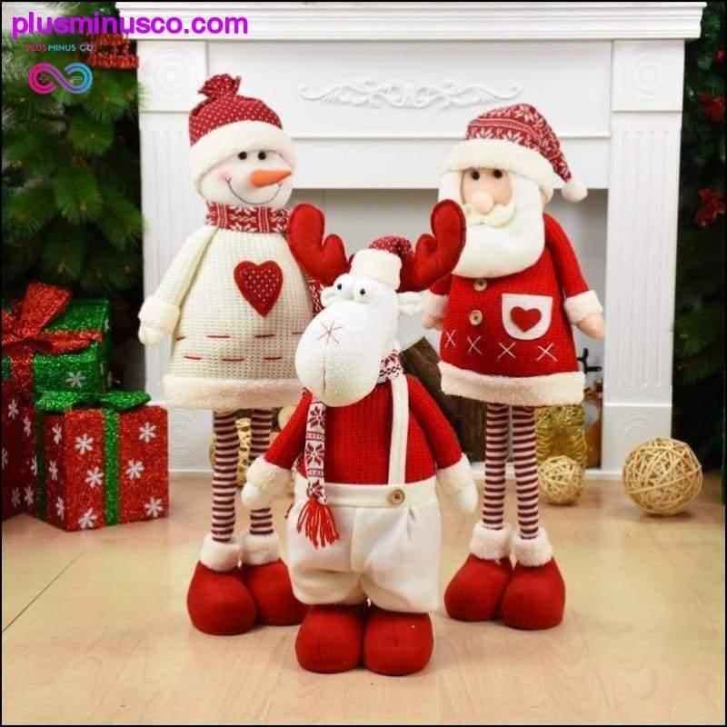 Büyük Boy Geri Çekilebilir Noel Bebekleri (Noel Baba Kardan Adam - plusminusco.com