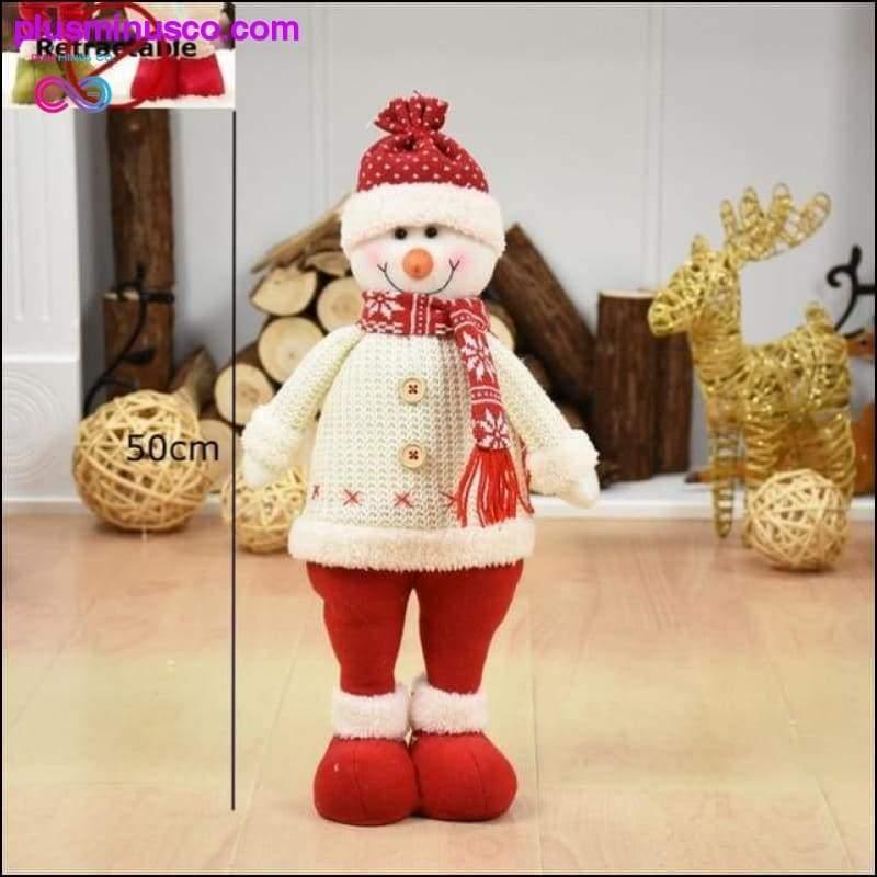 Păpuși de Crăciun retractabile de mărime mare (Omul de zăpadă Moș Crăciun - plusminusco.com