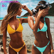 Bikini New Summer Solid Bikini Set Low Waist Swimwear - plusminusco.com