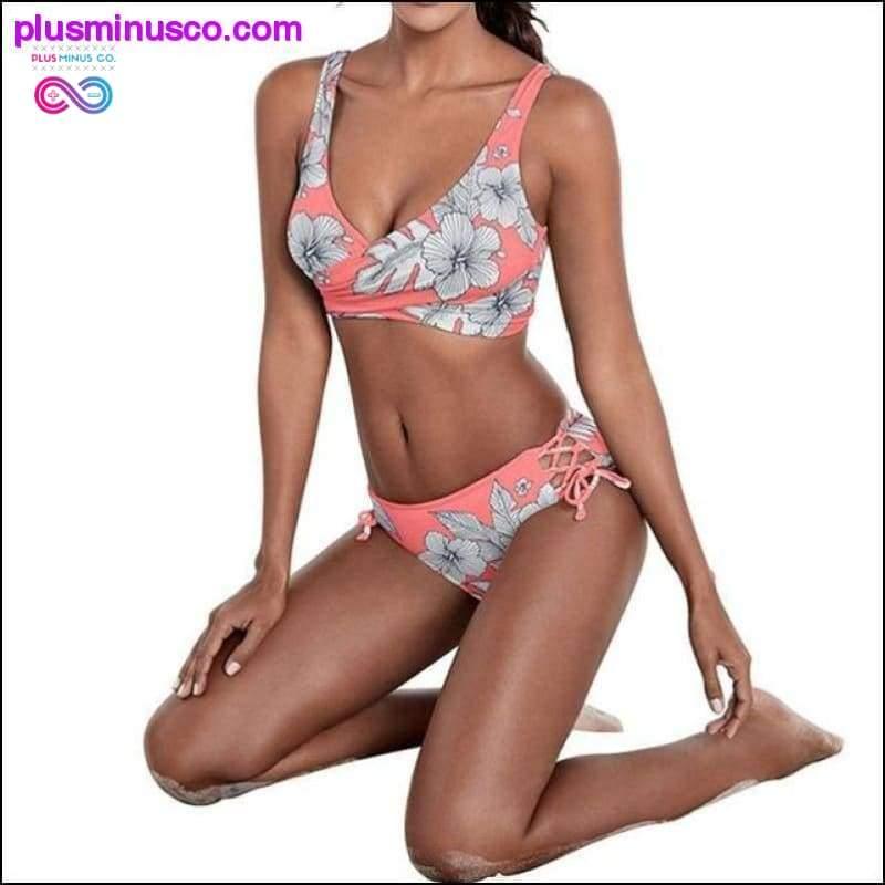 Bikini: Top wyściełany damski strój kąpielowy z kwiatowym nadrukiem f2020 - plusminusco.com