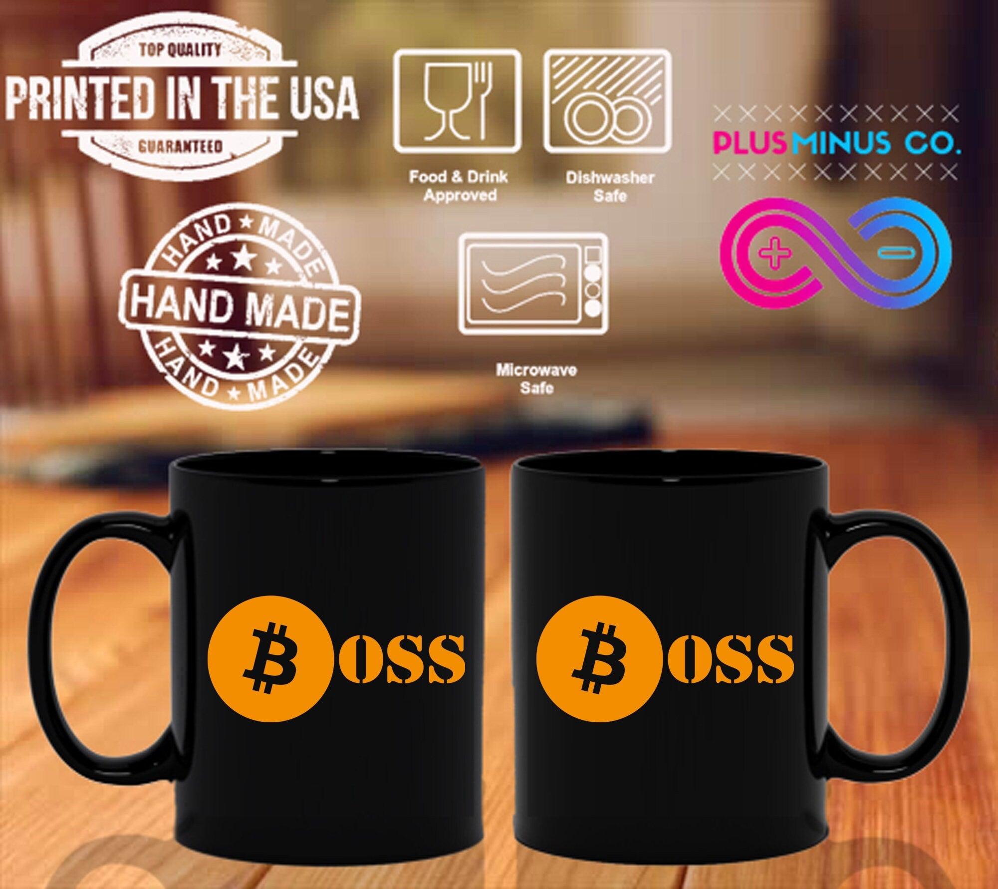 Bitcoin Boss Mug For Blockchain Crypto Currency Traders Black Mugs, Bitcoin Gifts - Gifts For Crypto Lovers, Gifts For Bitcoin Lovers - plusminusco.com