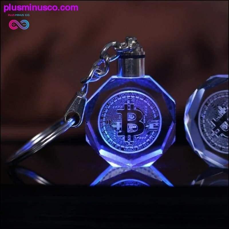 Bitcoini võtmehoidja lasergraveeritud võtmehoidja Värviline LED-valgusti - plusminusco.com