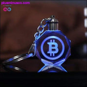Bitcoin Keychain Laser Engraved Key Ring Colorful LED Light - plusminusco.com