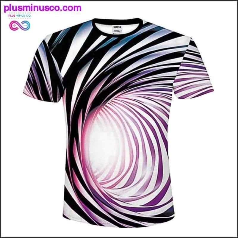 Siyah Beyaz Vertigo Hipnotik Baskılı Unisex Tişört - plusminusco.com