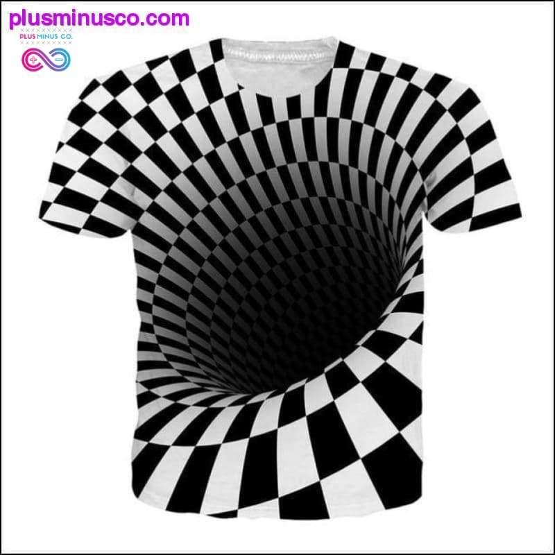 Black And White Vertigo Hypnotic Printing T Shirt Unisex - plusminusco.com