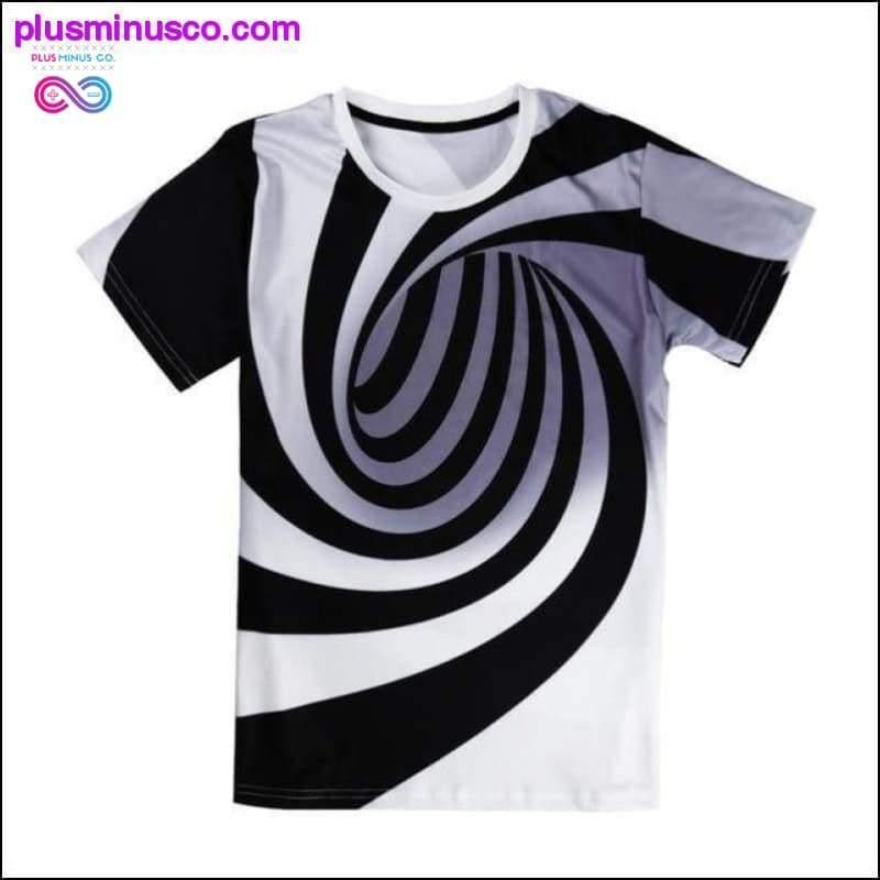 Black And White Vertigo Hypnotic Printing T Shirt Unisex - plusminusco.com
