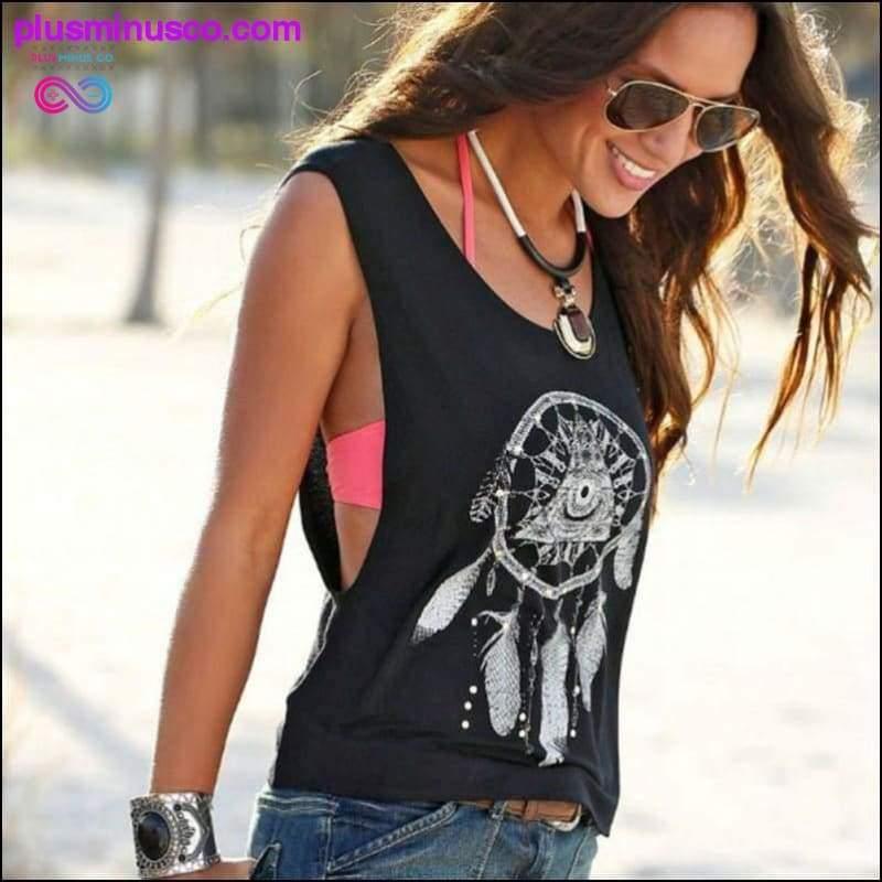 Black Dreamcatcher Tank Top - plusminusco.com