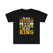 Black Father Black Leader Black King Afrocentric Tee T-Shirts, fathers day gift, funny Fathers Day gift, Black History Month Celebration Cotton, Crew neck, DTG, Men's Clothing, Regular fit, T-shirts, Tee, tees, Women's Clothing - plusminusco.com