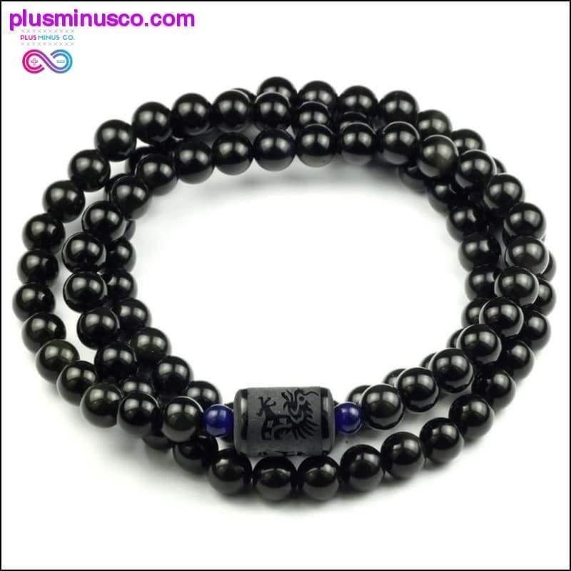 Perles multicouches en pierre naturelle d'obsidienne arc-en-ciel noire - plusminusco.com