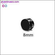 Черен сребрист цветен магнит с кръгли кръгове, пънк шпилки от неръждаема стомана - plusminusco.com