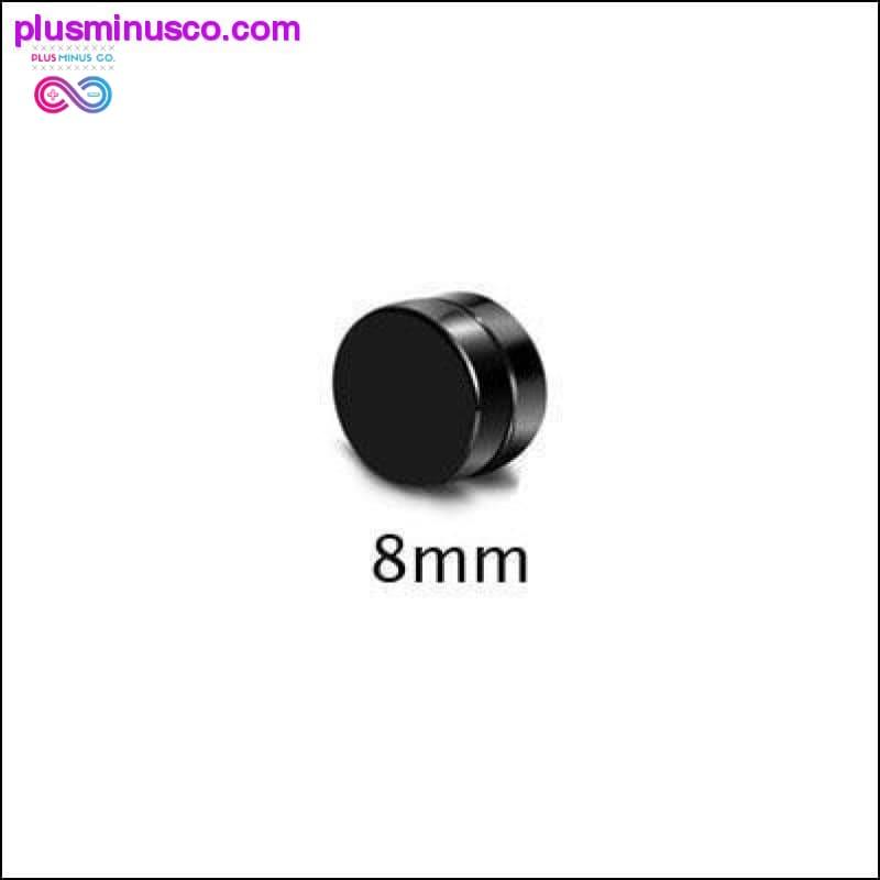 Магніт чорного сріблястого кольору, кругле коло, панк-шпилька з нержавіючої сталі - plusminusco.com