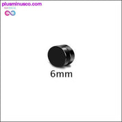 Black Silver Color Magnet Round Circle Punk Stud Stainless - plusminusco.com