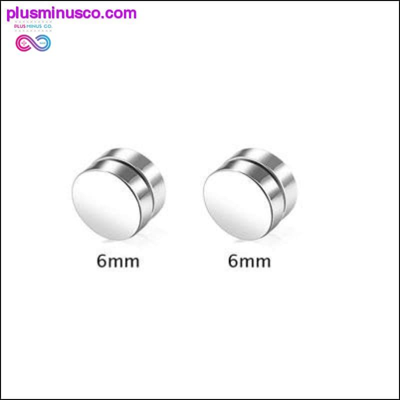 Black Silver Color Magnet Round Circle Punk Stud Stainless - plusminusco.com