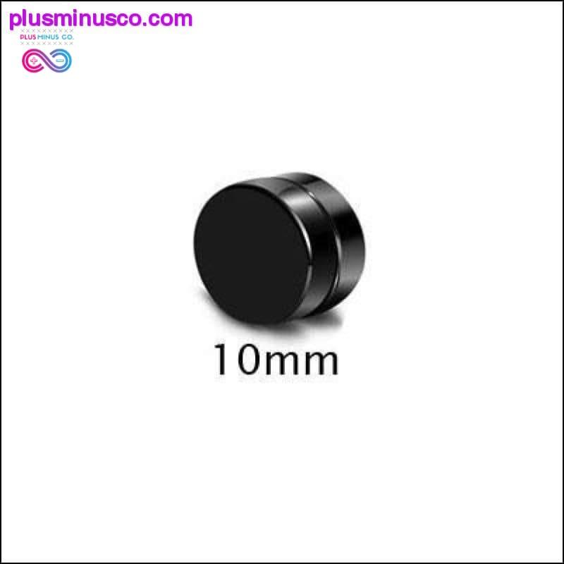 مسمار أسود فضي اللون بمغناطيس على شكل دائرة دائرية من الفولاذ المقاوم للصدأ - plusminusco.com