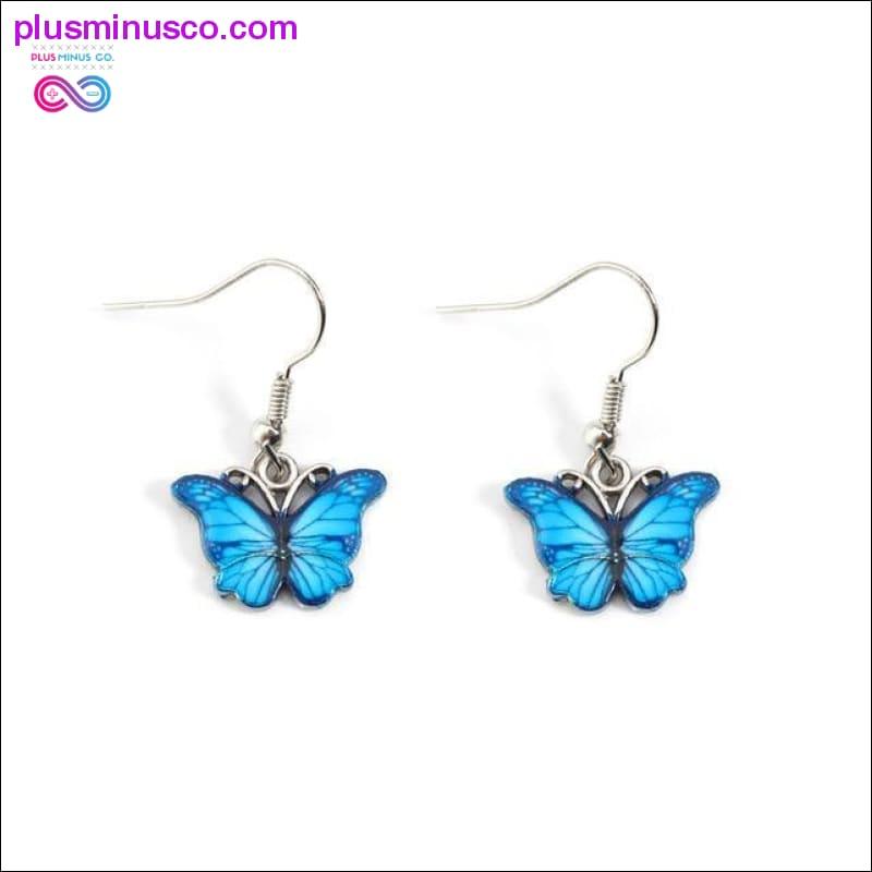 Colar com pingente de borboleta azul para mulheres adorável Harajuku - plusminusco.com