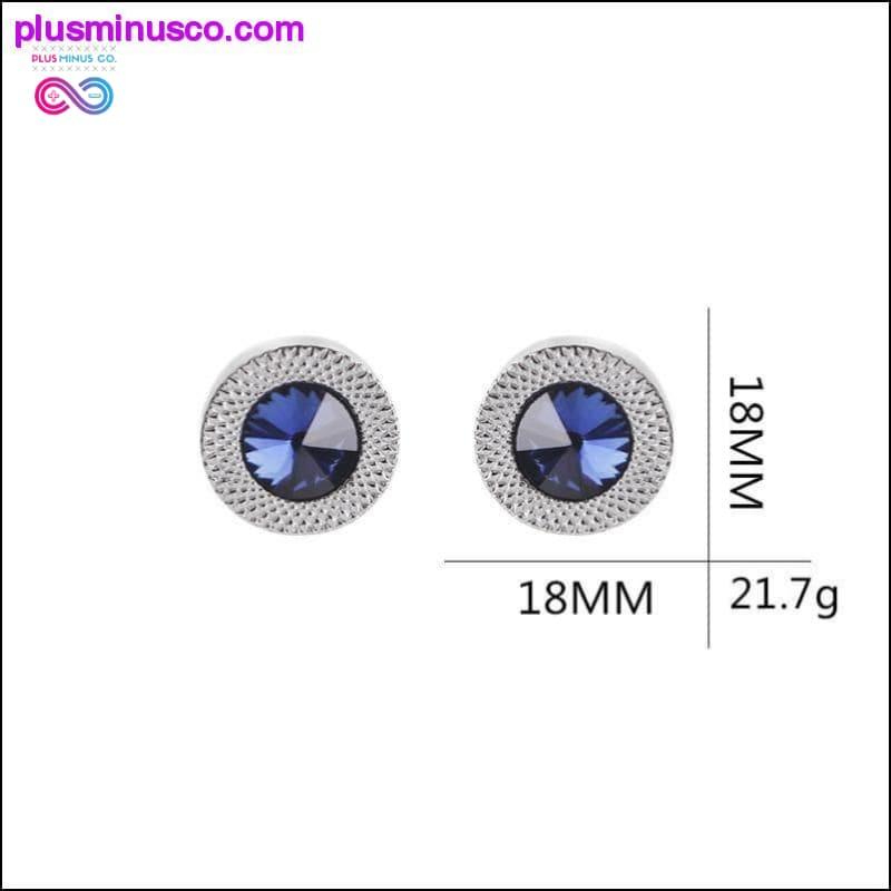 Blue Crystal Cone Cufflinks Men Classic Brand Blue Prismatic - plusminusco.com