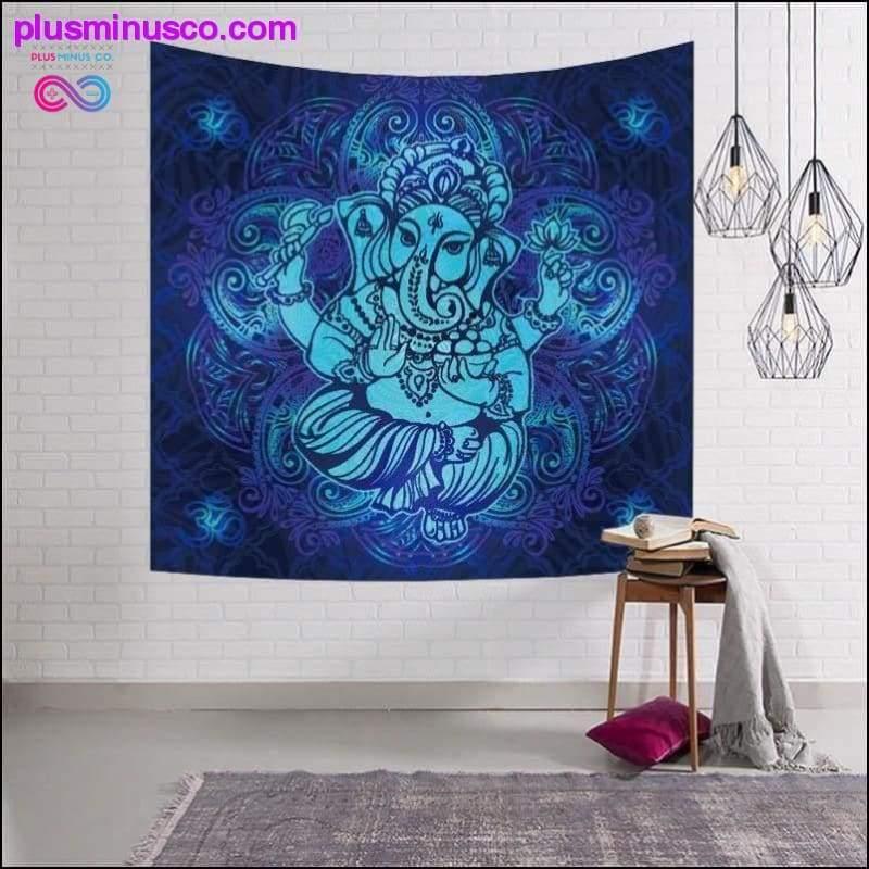 Blue Elephant Tapestry India Home Textile Mandala Tapestry - plusminusco.com