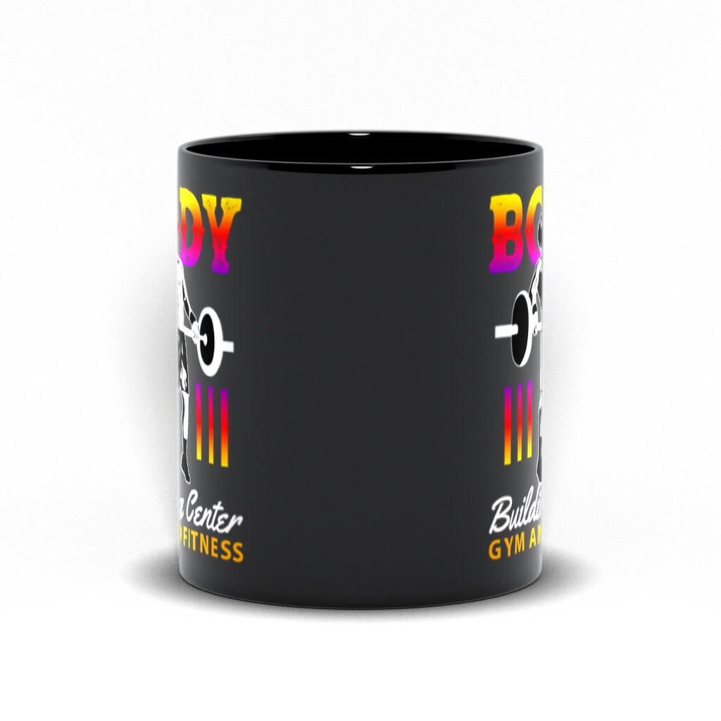 Body Building Center Gym And Fitness Black Mugs,Men&#39;s Weight Lifting, Athletic T-Shirt, Gym Workout, Fitness Sports - plusminusco.com