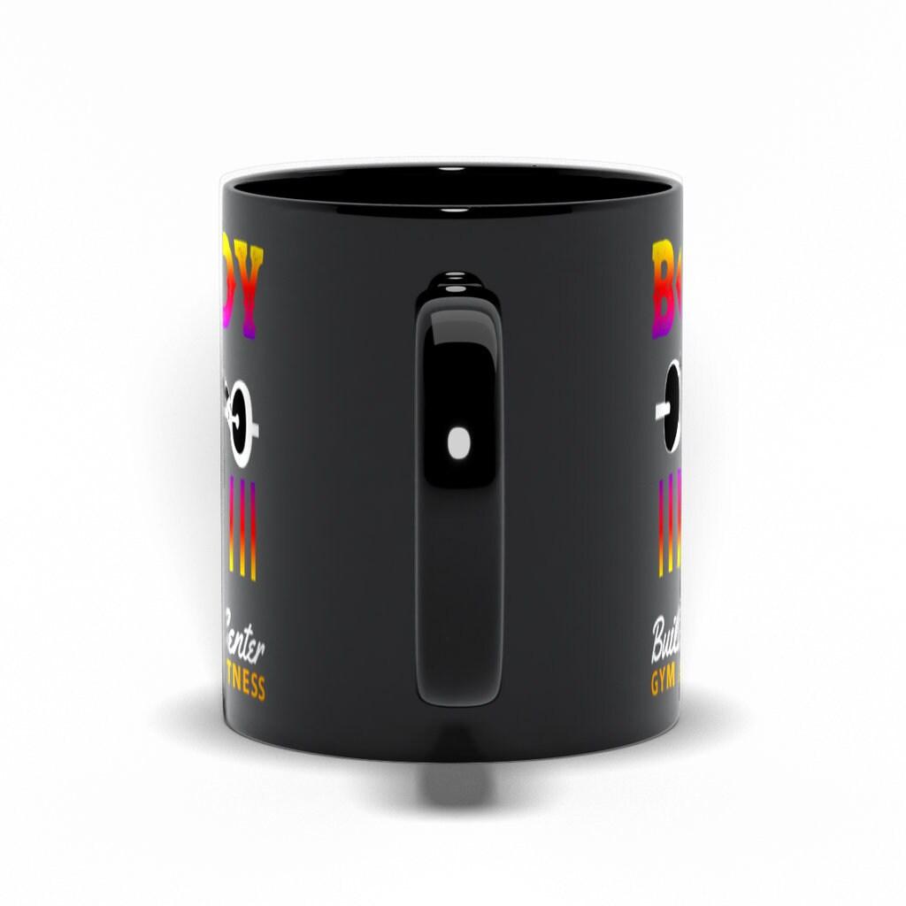 Body Building Center Gym And Fitness Black Mugs,Men&#39;s Weight Lifting, Athletic T-Shirt, Gym Workout, Fitness Sports - plusminusco.com