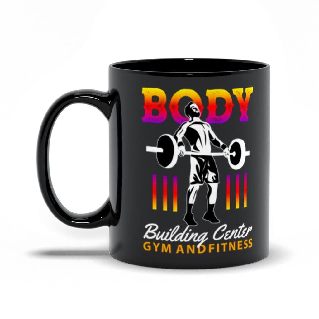 Body Building Center Gym And Fitness Black Mugs,Men&#39;s Weight Lifting, Athletic T-Shirt, Gym Workout, Fitness Sports Athletic T-Shirt, Fitness, Fitness Sports, Gym, Gym Workout, gymn workout, Men's Athletic, Men's Weight Lifting, Sports, T-Shirt, Weight Lifting, Workout - plusminusco.com