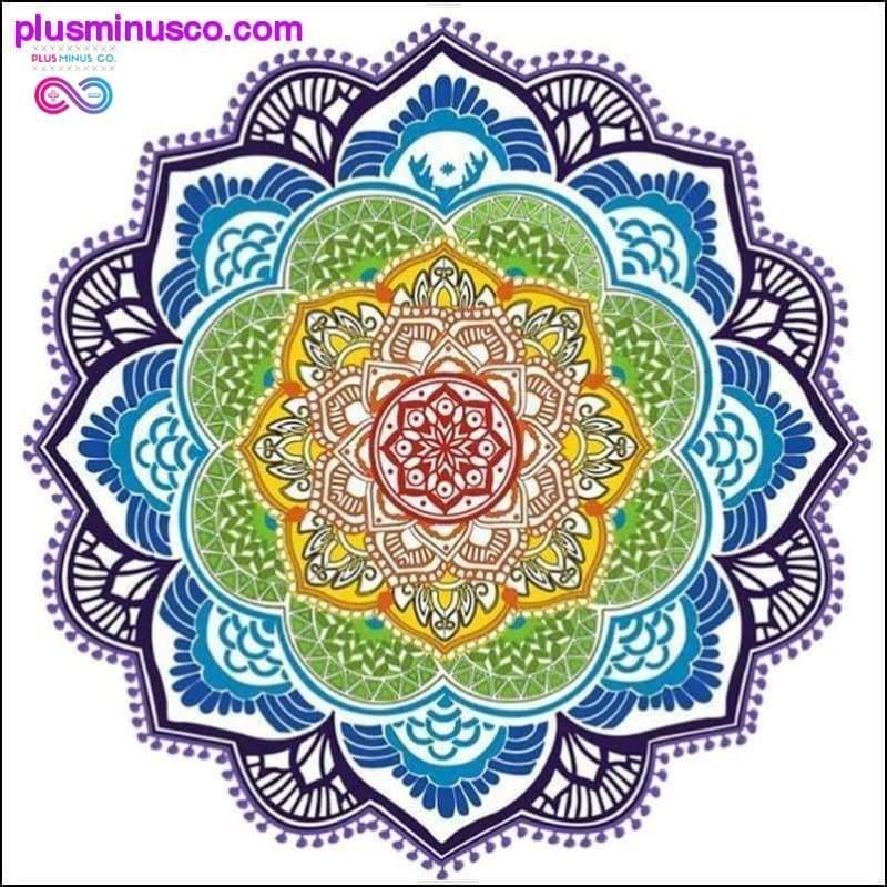 Bohemian Mandala Round Beach Tapestry/ Hippie Yoga Mat - plusminusco.com
