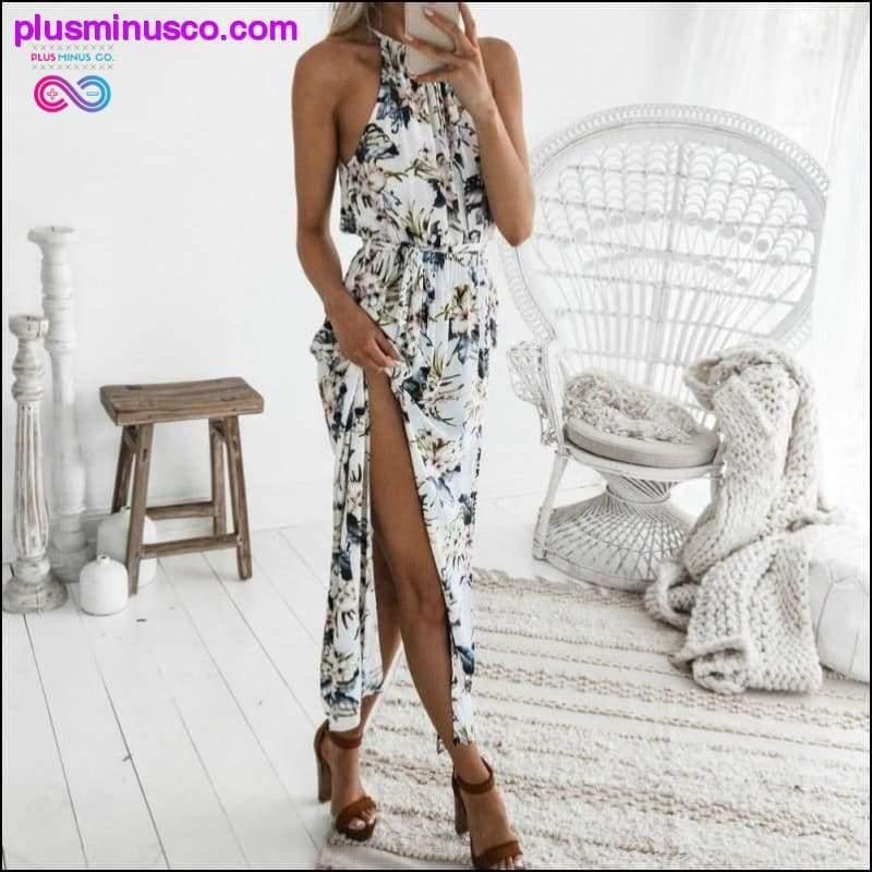 Bohemian style Womens Long Dress Summer Print Maxi Evening - plusminusco.com