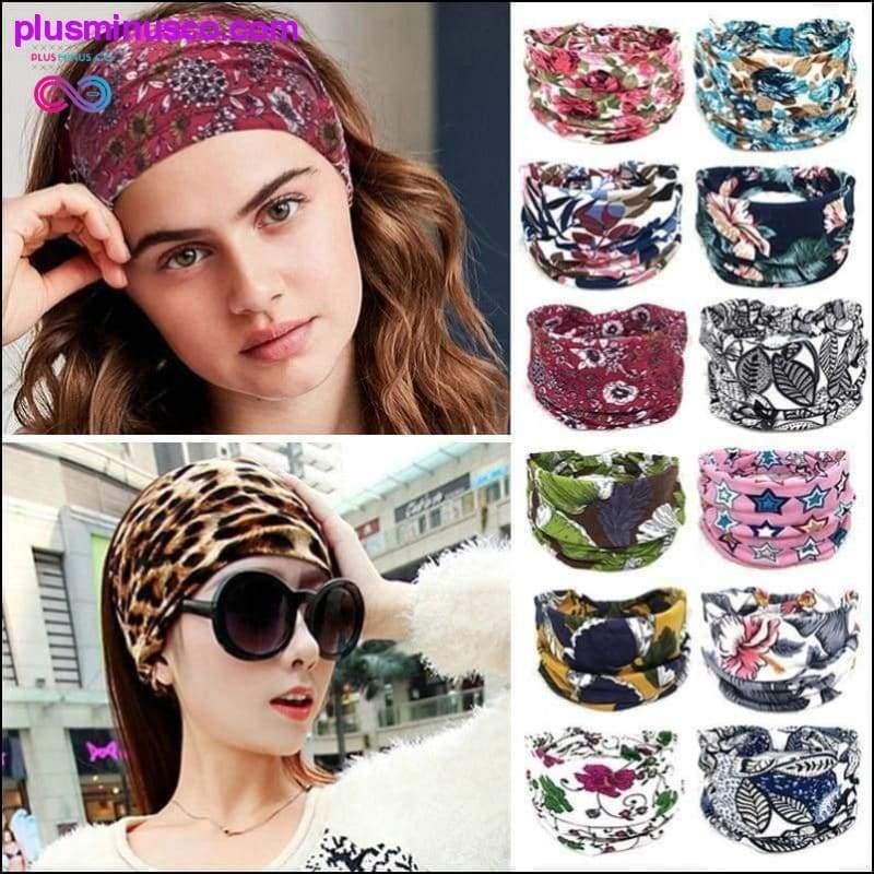 Bohemian Wide Cotton Stretch Headbands Women Headwrap Turban - plusminusco.com