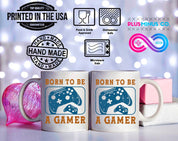 Born To Be A Gamer Mugs, Born To Be A Gamer White Mugs,Video Game mug, Online Gamer Gift, Game Controller, Video Game Lover, Boys Teens - plusminusco.com