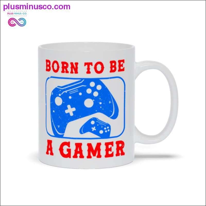 Født til å være en gamer White Mugs - plusminusco.com