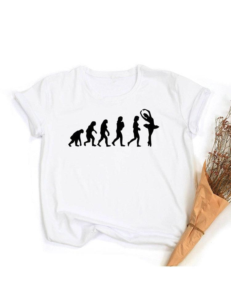 Born To Dance Ballet Women Tshirt Casual Dancing Ballet Round Neck Summer Harajuku T Shirt Camisas Mujer Vintage Tops - plusminusco.com
