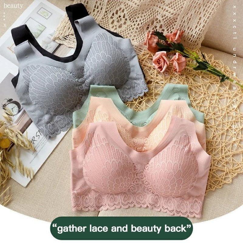 Bras for Women Hot Top Newest 5D Wireless Contour Bra Lace Breathable Underwear Seamless for Running Top - plusminusco.com