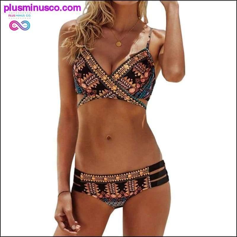 Brazilian Bikini : Women Sexy Bandage Aztec Biquini String - plusminusco.com