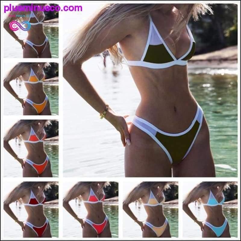Brazilijos bikinis moteriškas solidus maudymosi kostiumėlis mikro maudymosi kostiumėlis – plusminusco.com