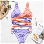 Brazilian Neon Bandage Push-Up High Cut Swimsuit - plusminusco.com