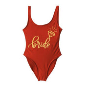 Bride Tribe Print One Piece Swimsuit For Women Bathing suit - plusminusco.com