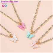 Pillangó medál színes cirkónia nyaklánc nőknek - plusminusco.com