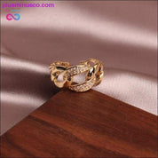 Butterfly Ring Luxury Shiny Cocktail Party Ring for Women, Dainty Adjustable Rings, High Grade Bright Copper Zircon Butterfly Rings, - plusminusco.com