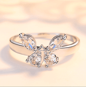Butterfly Shining Crystal Zircon Ring for Women Princess - plusminusco.com