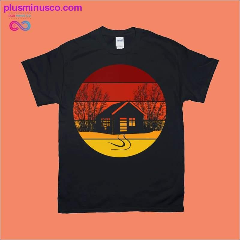 Namelis Woods | Retro saulėlydžio marškinėliai – plusminusco.com