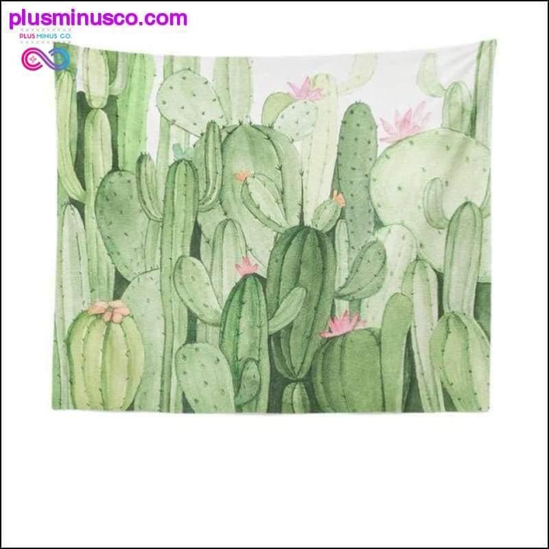 Tapices de pared colgantes de acuarela de cactus Mandala bohemio - plusminusco.com
